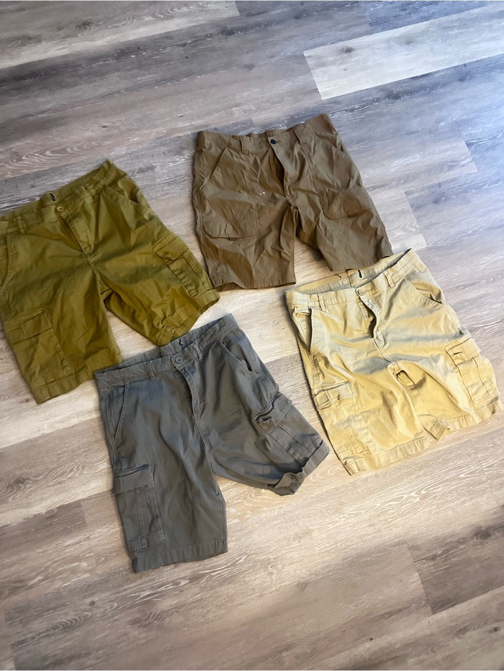 Bundle Men's Cargo Shorts - Olive, Brown, Gray, Khaki